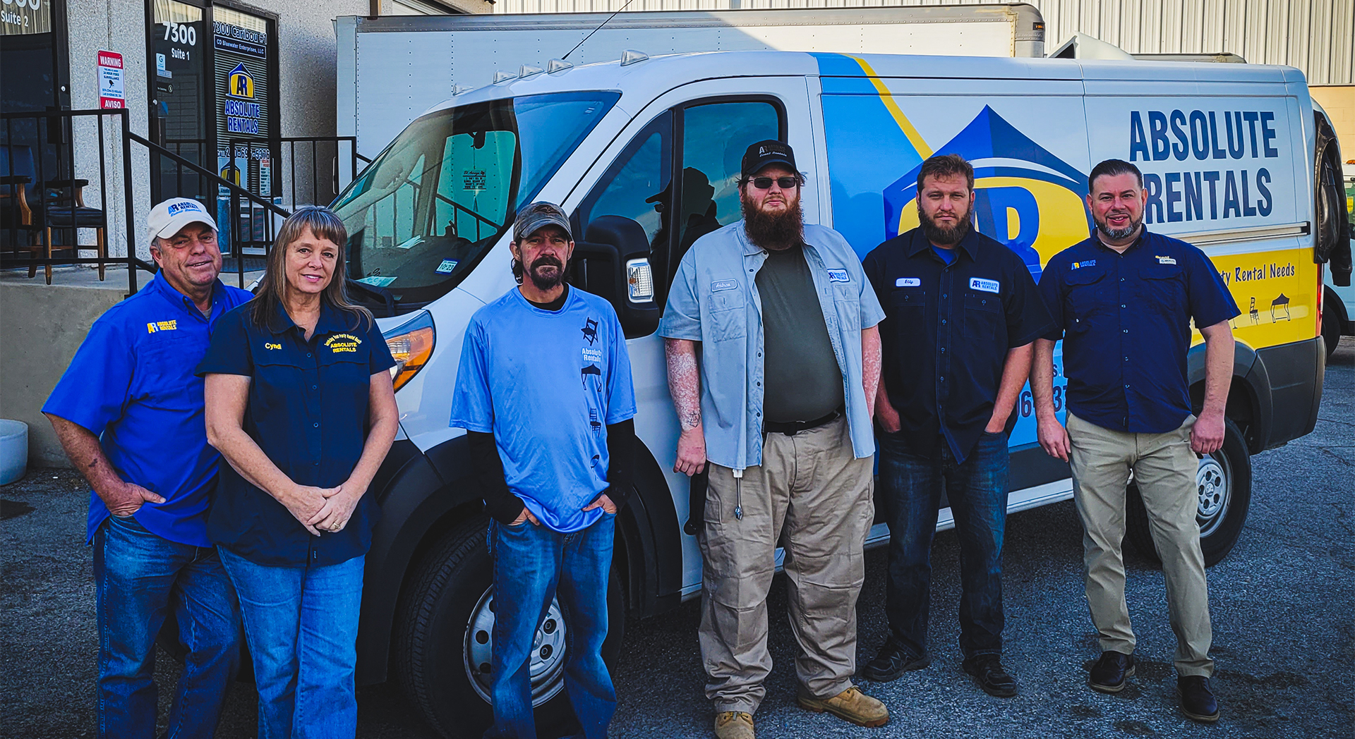 The All-Star Team for planning, delivery and pick-up from Absolute Rentals.