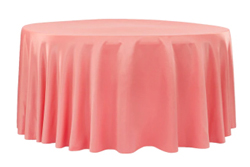 Lamour Satin in Coral Table Linens color from Absolute Rentals, San Antonio.